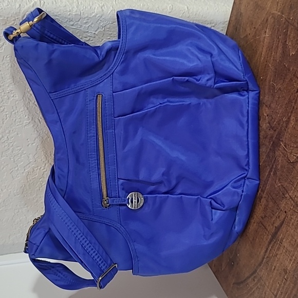 NWOT Travelon Hobo Bag Women's Bright Blue RFID Security Shoulder Purse - Picture 1 of 11